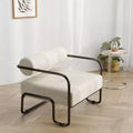 Sofa Chair, Living Room Chair with Backrest and Iron Frame, Upholstered Comfy Reading Arm Chair, Single Sofa Chair for Apartment Bedroom