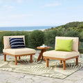 Christopher Knight Home Claire Modern Outdoor Acacia Wood Chair with Thick Cushions (Set of 2)