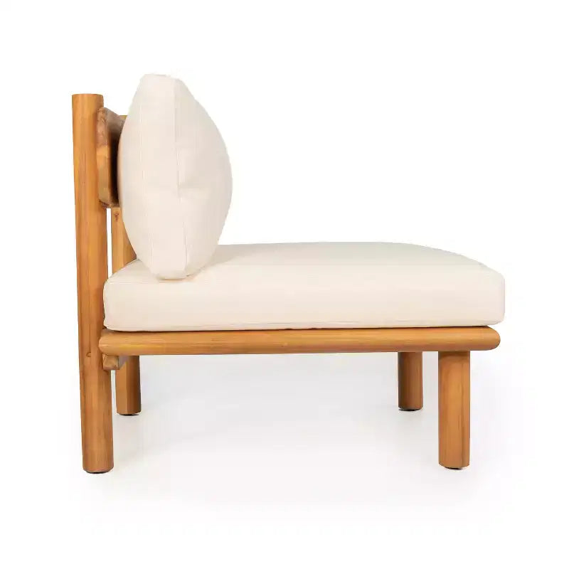 Christopher Knight Home Claire Chaise d'extérieur moderne en bois d'acacia avec coussins épais (lot de 2)