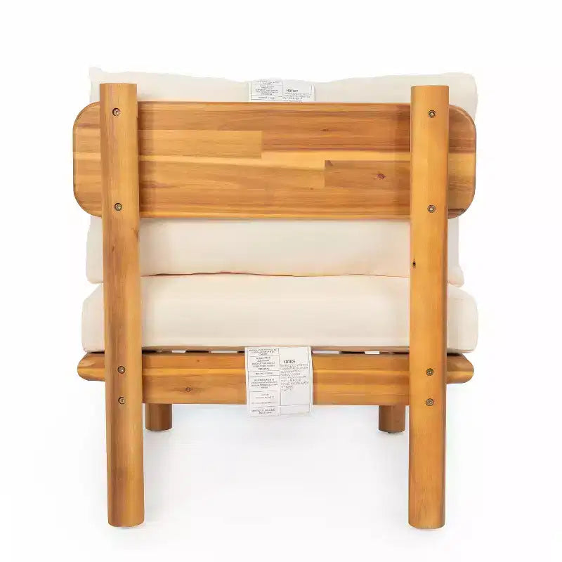 Christopher Knight Home Claire Chaise d'extérieur moderne en bois d'acacia avec coussins épais (lot de 2)