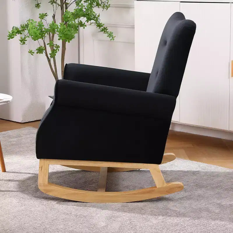 Fauteuil à bascule d'appoint, petit fauteuil à bascule contemporain, fauteuil à bascule rembourré avec accoudoirs, fauteuil relaxant rembourré pour salon