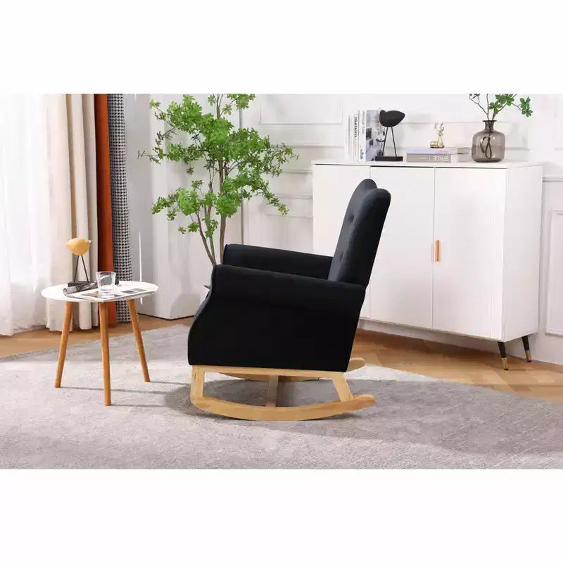 Fauteuil à bascule d'appoint, petit fauteuil à bascule contemporain, fauteuil à bascule rembourré avec accoudoirs, fauteuil relaxant rembourré pour salon