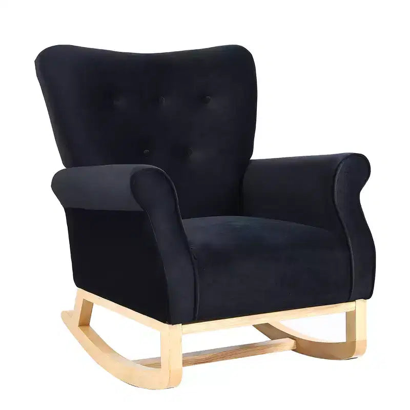 Fauteuil à bascule d'appoint, petit fauteuil à bascule contemporain, fauteuil à bascule rembourré avec accoudoirs, fauteuil relaxant rembourré pour salon