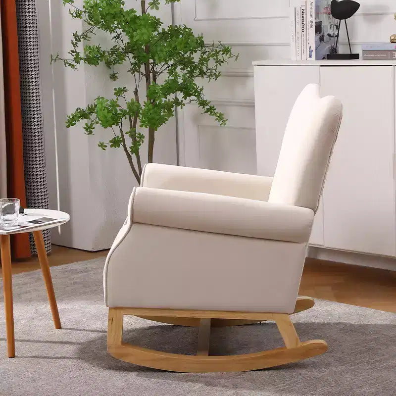 Fauteuil à bascule d'appoint, petit fauteuil à bascule contemporain, fauteuil à bascule rembourré avec accoudoirs, fauteuil relaxant rembourré pour salon