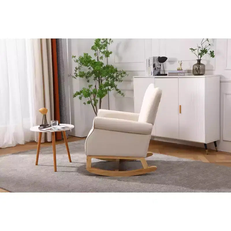 Fauteuil à bascule d'appoint, petit fauteuil à bascule contemporain, fauteuil à bascule rembourré avec accoudoirs, fauteuil relaxant rembourré pour salon