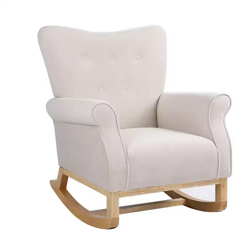 Fauteuil à bascule d'appoint, petit fauteuil à bascule contemporain, fauteuil à bascule rembourré avec accoudoirs, fauteuil relaxant rembourré pour salon