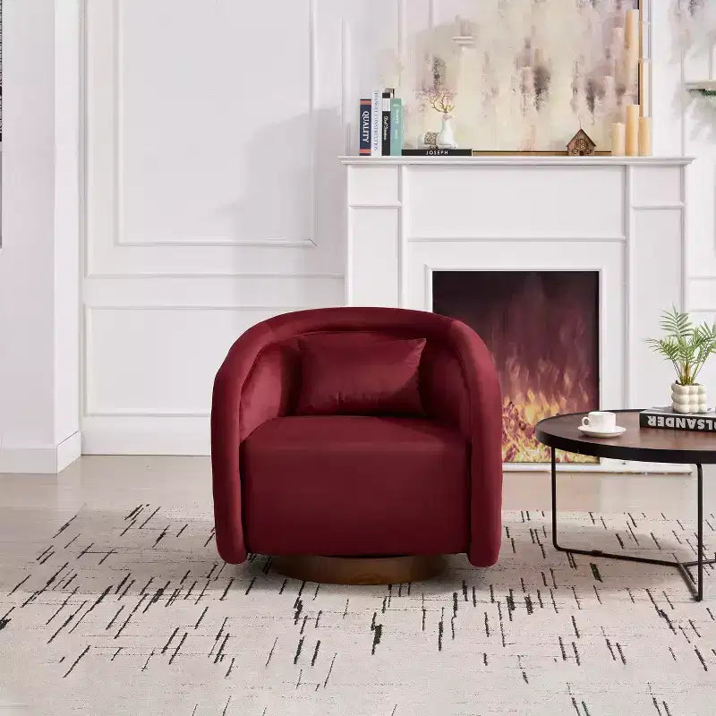 Fauteuil pivotant à 360°, Fauteuil d'appoint confortable en tissu Teddy Rembourré, Fauteuil pivotant en forme de citrouille, Fauteuil moderne pour salon ou chambre à coucher