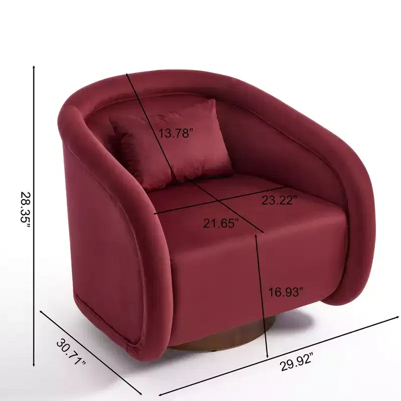Fauteuil pivotant à 360°, Fauteuil d'appoint confortable en tissu Teddy Rembourré, Fauteuil pivotant en forme de citrouille, Fauteuil moderne pour salon ou chambre à coucher