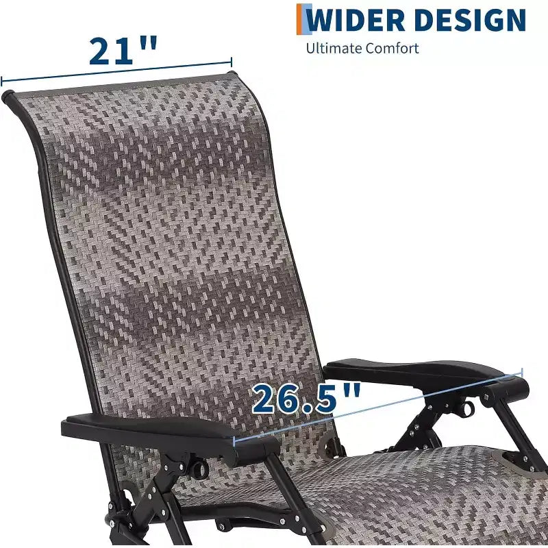 Chaise longue pliante inclinable en rotin Acekool, réglable et portable, pour l'extérieur et l'intérieur