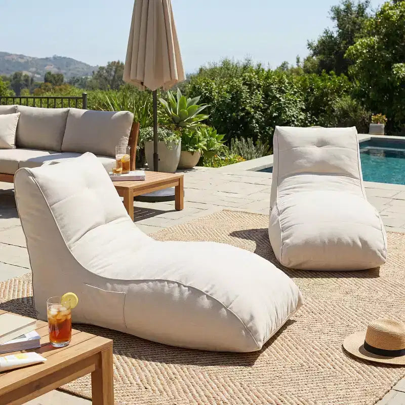 Christopher Knight Home Wen Chaises de jardin modernes de patio en forme de pouf (lot de 2)