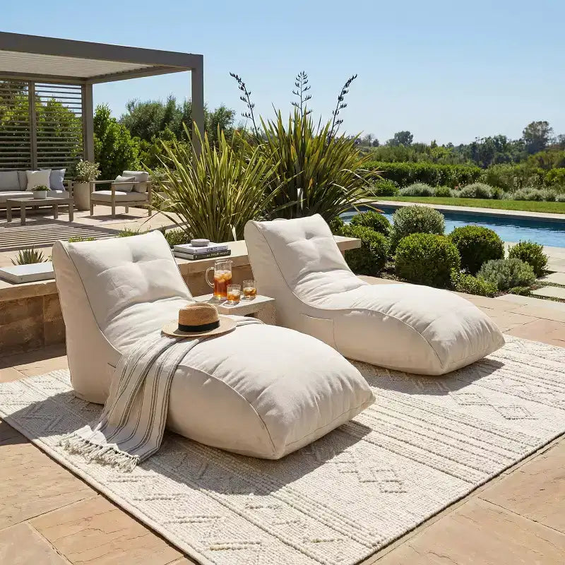 Christopher Knight Home Wen Modern Outdoor Patio Bean Bag Chairs (Set of 2)