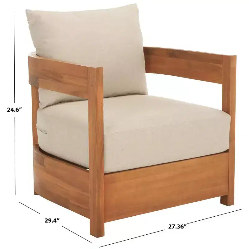 Fauteuil Kento intérieur/extérieur (ensemble de 2) - PAT7097 - Naturel/Taupe - Safavieh