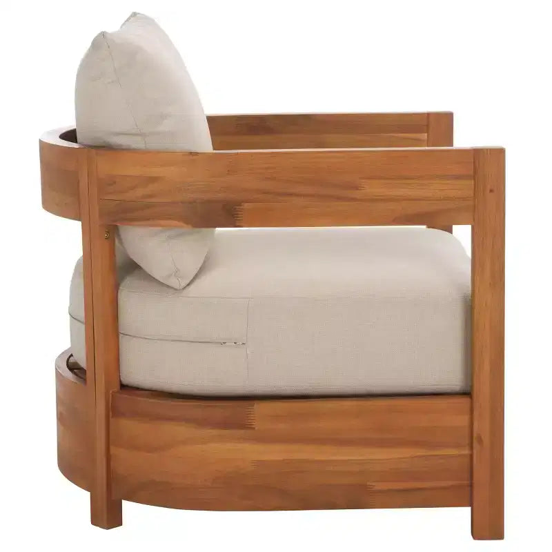 Fauteuil Kento intérieur/extérieur (ensemble de 2) - PAT7097 - Naturel/Taupe - Safavieh