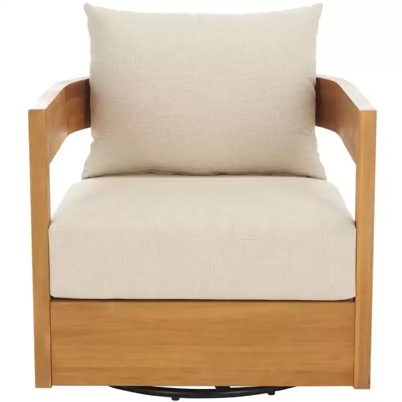 Kento Swivel Chair Indoor/Outdoor - PAT7099 - Natural/Taupe - Safavieh