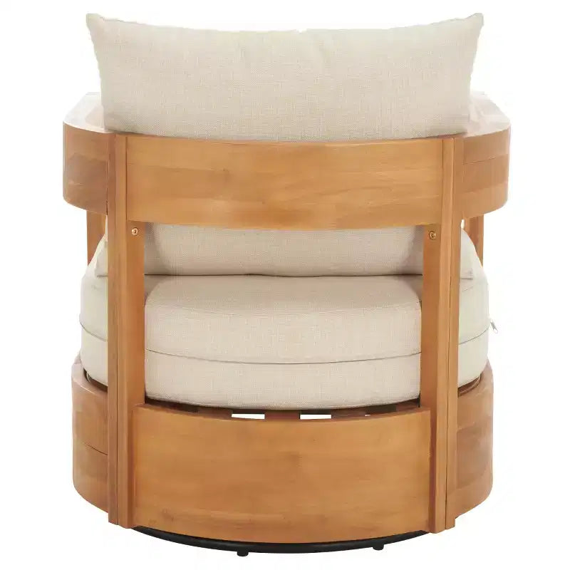 Fauteuil pivotant Kento intérieur/extérieur - PAT7099 - Naturel/Gris tourterelle - Safavieh