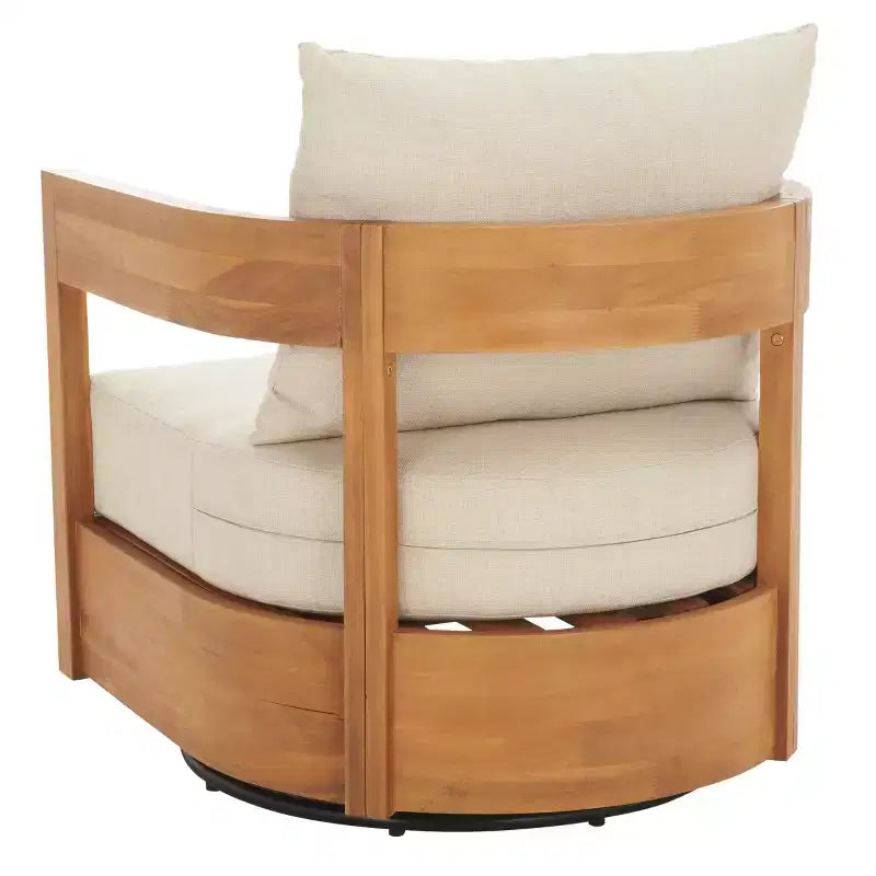 Fauteuil pivotant Kento intérieur/extérieur - PAT7099 - Naturel/Gris tourterelle - Safavieh