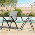 Foldable Aluminum Outdoor Chair Set (2 or 4)  Wide Breathable Sling Seat with Armrest, Lightweight & Durable for Patio, Pool or Garden