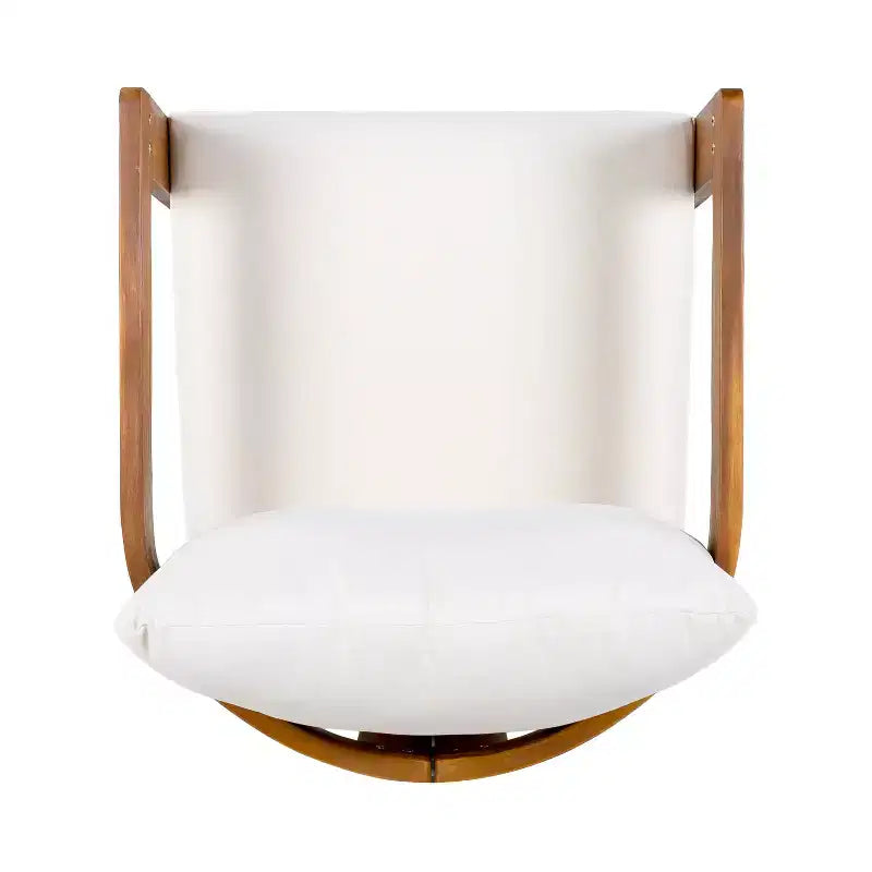 Fauteuil de club extérieur en bois d'acacia de qualité supérieure MAYEERTY, avec dossier incurvé et coussins résistants à l'eau, toutes saisons
