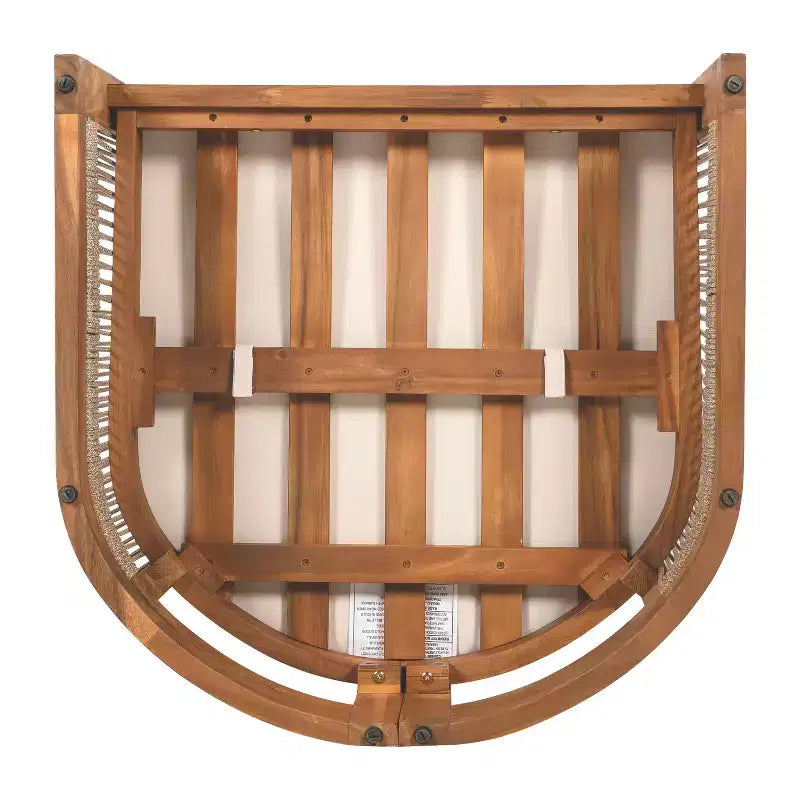 Chaise de club d'extérieur MAYEERTY Premium en bois d'acacia, fauteuil tout temps avec accent en corde tressée et coussin résistant à l'eau