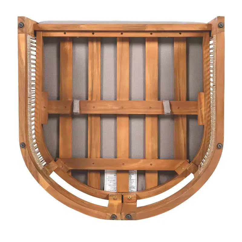 Chaise de club d'extérieur MAYEERTY Premium en bois d'acacia, fauteuil tout temps avec accent en corde tressée et coussin résistant à l'eau