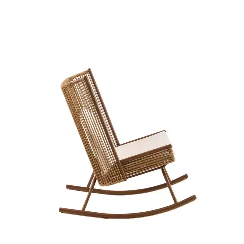 Christopher Knight Home Katerina Chaise à bascule d'extérieur en rotin tressé avec coussins, style ferme
