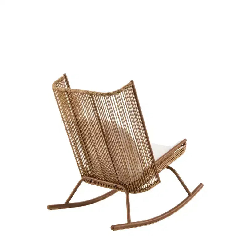 Christopher Knight Home Katerina Chaise à bascule d'extérieur en rotin tressé avec coussins, style ferme