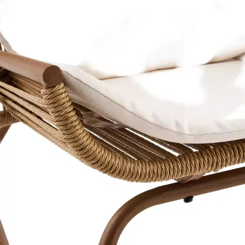 Christopher Knight Home Katerina Chaise à bascule d'extérieur en rotin tressé avec coussins, style ferme