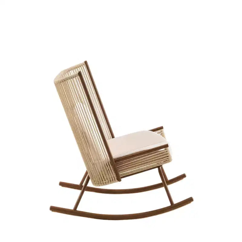 Christopher Knight Home Katerina Chaise à bascule d'extérieur en rotin tressé avec coussins, style ferme