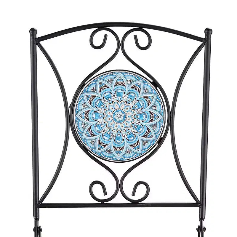 Chaise d'extérieur en mosaïque métallique blanche The Lakeside Collection -