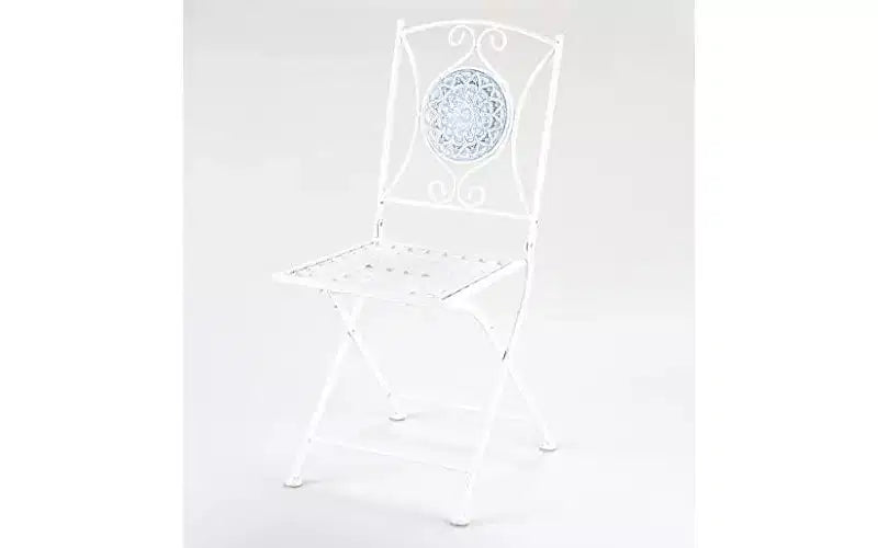 Chaise d'extérieur en mosaïque métallique blanche The Lakeside Collection -
