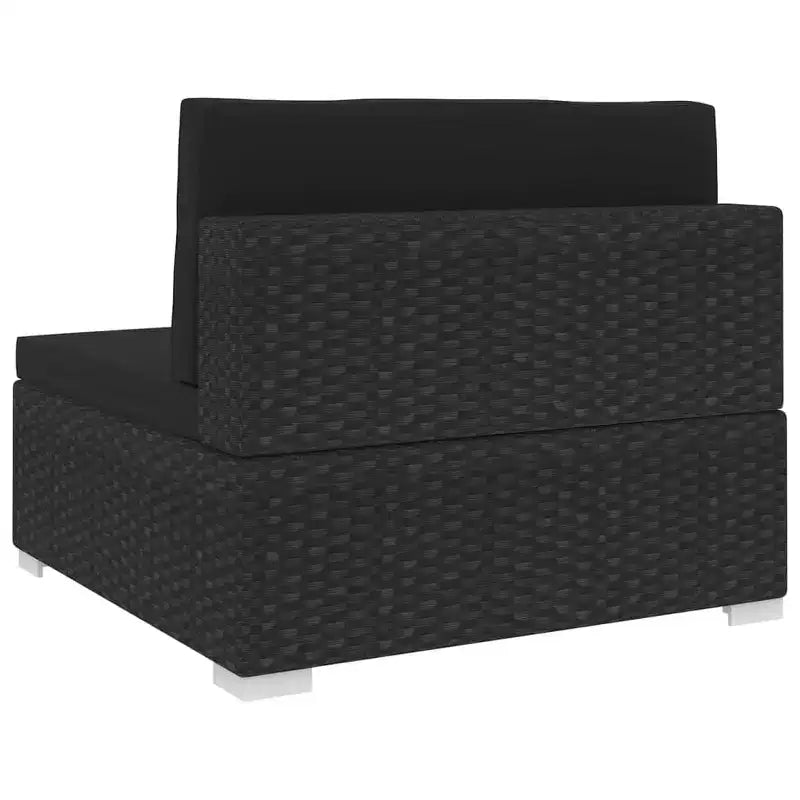 vidaXL Mobilier de Jardin Canapé Fauteuil Siège Central en Rotin avec Coussins Résine Tressée