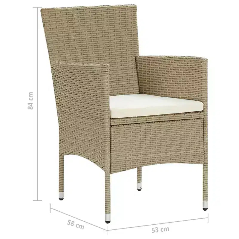vidaXL Chaises en rotin set de 2 Rotin synthétique et acier