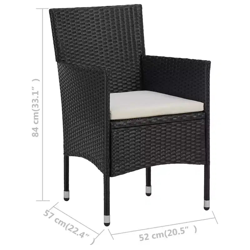 vidaXL Chaises en rotin set de 2 Rotin synthétique et acier