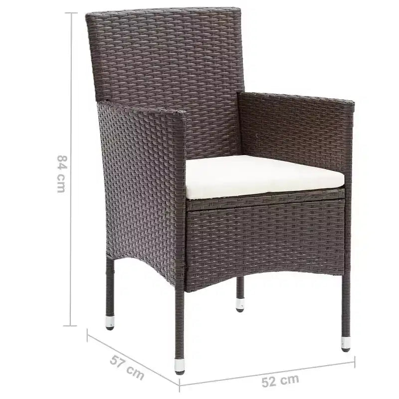 vidaXL Chaises en rotin set de 2 Rotin synthétique et acier