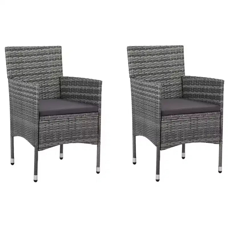 vidaXL Chaises en rotin set de 2 Rotin synthétique et acier