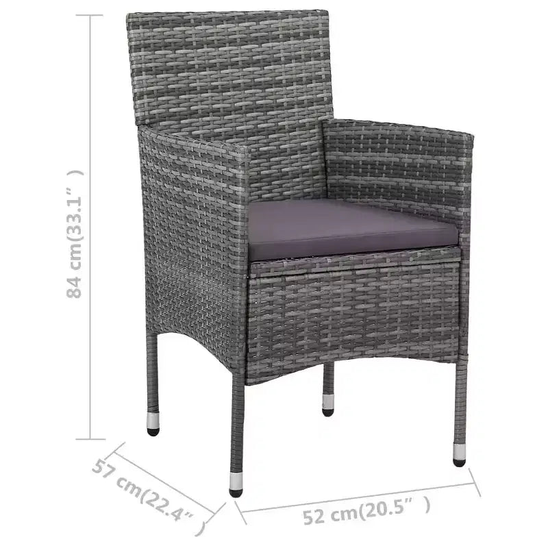 vidaXL Chaises en rotin set de 2 Rotin synthétique et acier