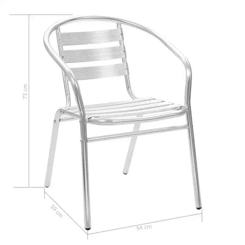 vidaXL Chaises de jardin empilables, chaise d'extérieur à dossier triple latte en aluminium
