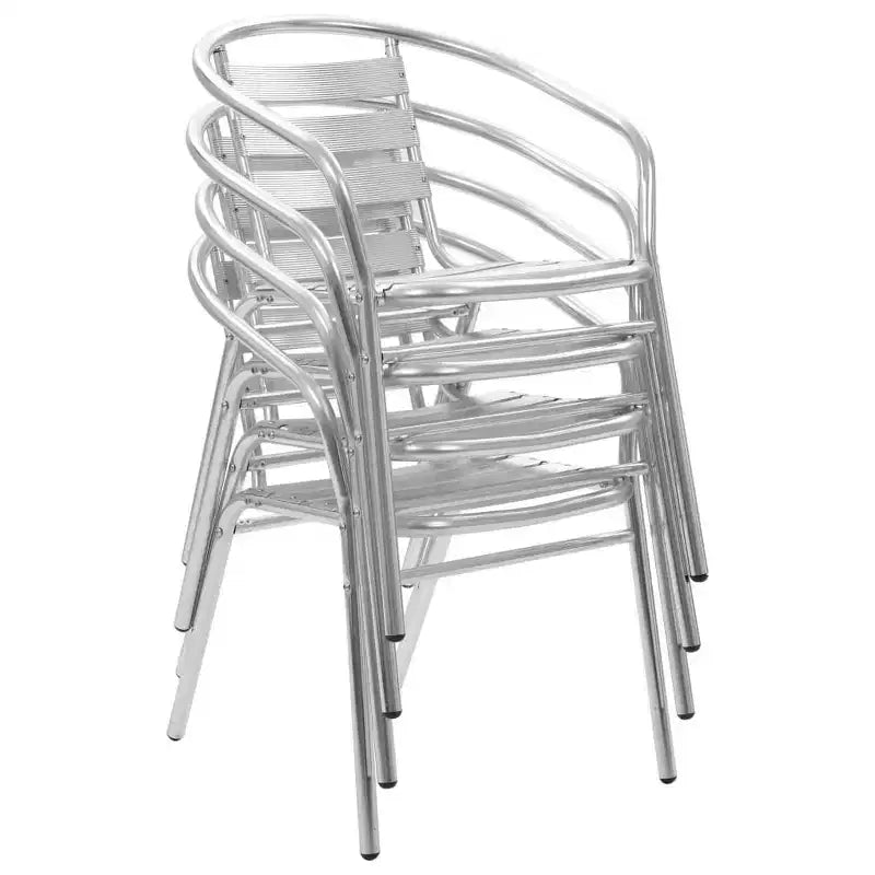 vidaXL Chaises de jardin empilables, chaise d'extérieur à dossier triple latte en aluminium
