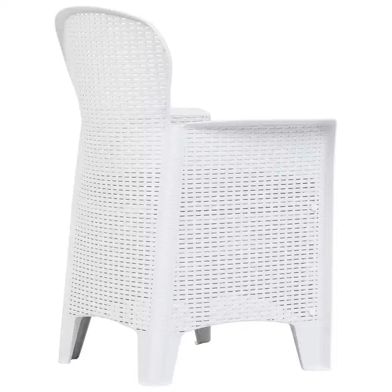 vidaXL Chaises de jardin 2 pcs Chaises de salle à manger individuelles avec coussin Aspect rotin plastique