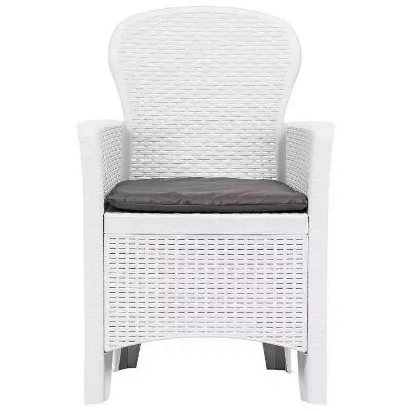 vidaXL Chaises de jardin 2 pcs Chaises de salle à manger individuelles avec coussin Aspect rotin plastique