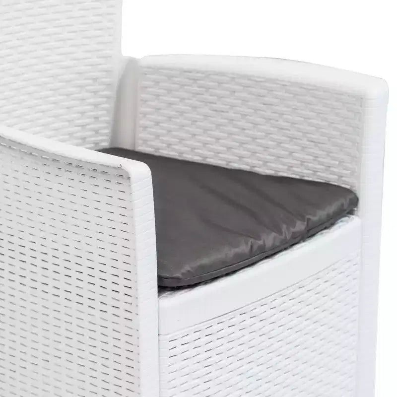 vidaXL Chaises de jardin 2 pcs Chaises de salle à manger individuelles avec coussin Aspect rotin plastique