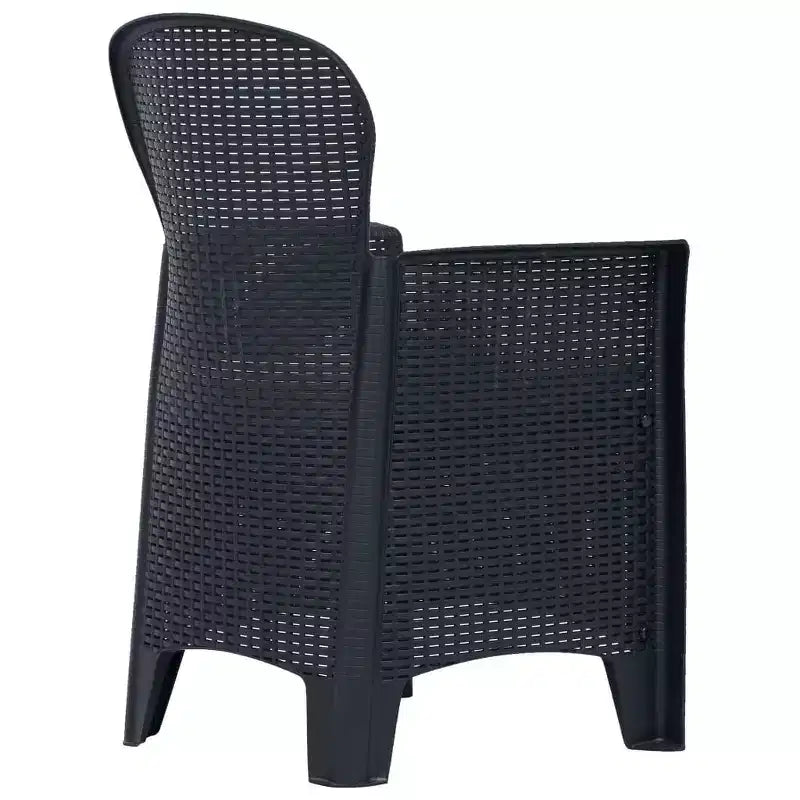 vidaXL Chaises de jardin 2 pcs Chaises de salle à manger individuelles avec coussin Aspect rotin plastique