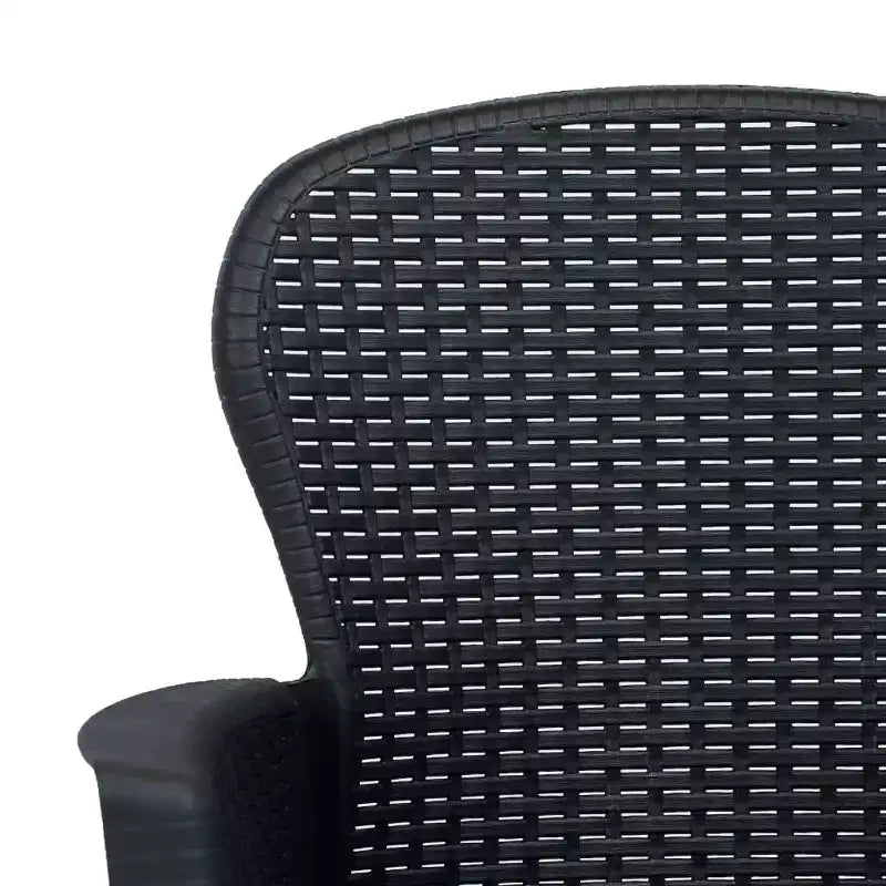 vidaXL Chaises de jardin 2 pcs Chaises de salle à manger individuelles avec coussin Aspect rotin plastique