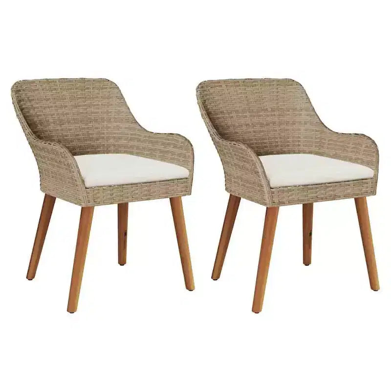 vidaXL Garden Chair 2 pcs 62.5 x 55 x 82 cm Poly Rattan