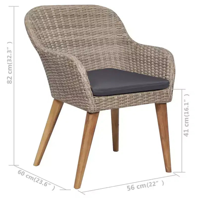 vidaXL Chaises de jardin 2 pcs 62,5 x 55 x 82 cm Résine tressée