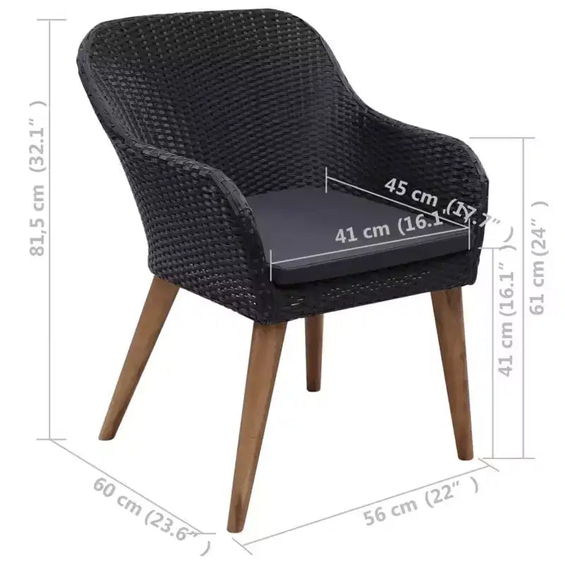 vidaXL Chaises de jardin 2 pcs 62,5 x 55 x 82 cm Résine tressée