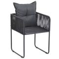 vidaXL Patio Chairs Outdoor Patio Dining Chair with Pillows Poly Rattan