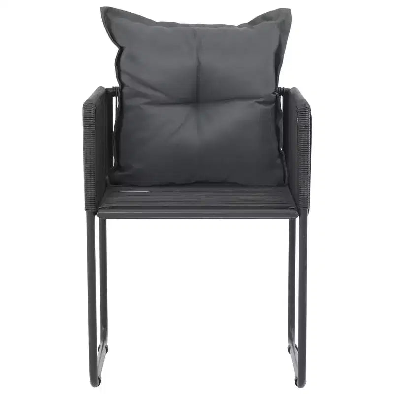 vidaXL Chaises de patio Chaises de salle à manger d'extérieur avec coussins Résine tressée