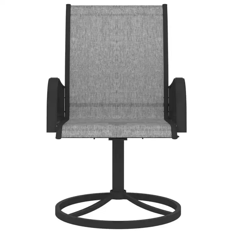 vidaXL 2x Chaises pivotantes de jardin textilène et acier Chaise longue Gris/Marron