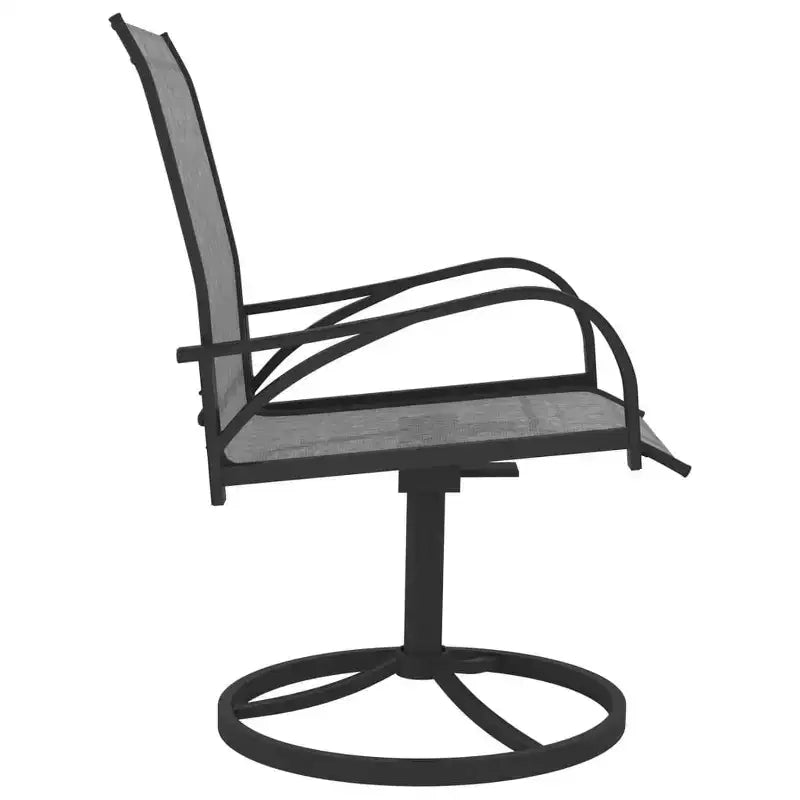 vidaXL 2x Chaises pivotantes de jardin textilène et acier Chaise longue Gris/Marron